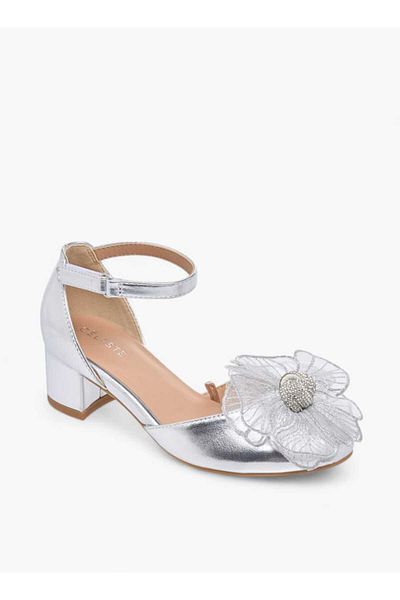 Celeste Girls' Floral Embellished Shoes with Hook and Loop Closure