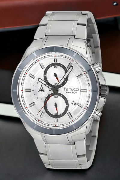 Ferrucci Function, 3Atm, Silver-White Color Men's Wrist Watch, Fcf.12609Fm.03 Sdfer135