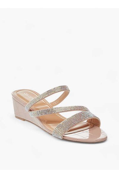 Celeste Women's Studded Slip-On Strap Sandals with Wedge Heels