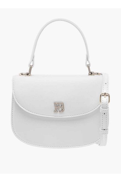 Flora Bella by Shoexpress Flora Bella Textured Satchel Bag with Button Closure and Adjustable Strap