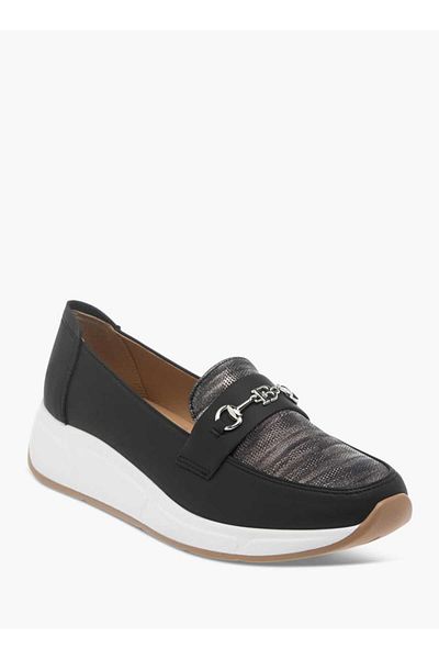 Flora Bella by Shoexpress Flora Bella Textured Wedge Heel Shoes with Metal Accent