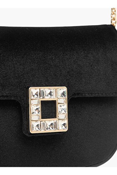 Celeste Embellished Crossbody Bag with Chain Strap and Flap Closure - W 8 x H 12.5 x D 17 cm