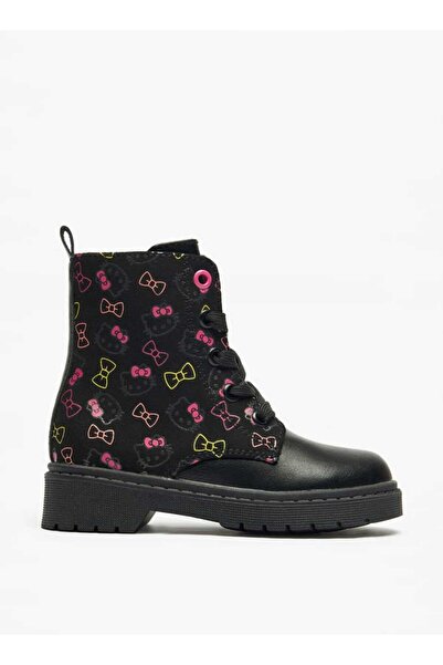 Hello Kitty Printed Low Ankle Boots with Zip Closure