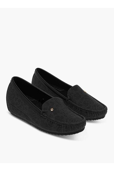 Flora Bella by Shoexpress Flora Bella Floral Textured Slip-On Comfort Shoes with Wedge Heels