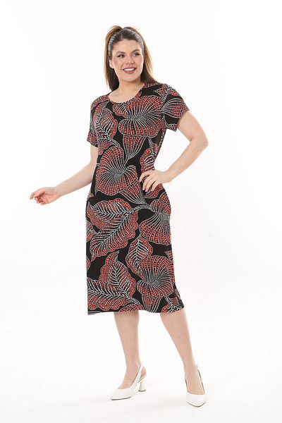 modayız Καλοκαιρινό φόρεμα με τσέπες Plus Size 8C-2509