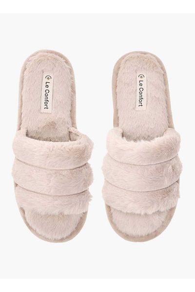 Le Confort Le Confort Faux Fur Textured Slip-On Bedroom Slippers