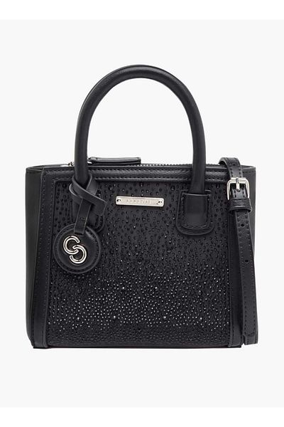 Celeste Embellished Tote Bag with Zip Closure and Detachable Strap