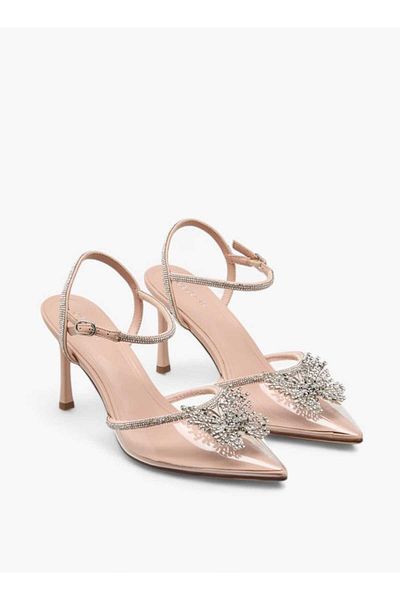 Celeste Women's Embellished Sandals with Buckle Closure and Stiletto Heels