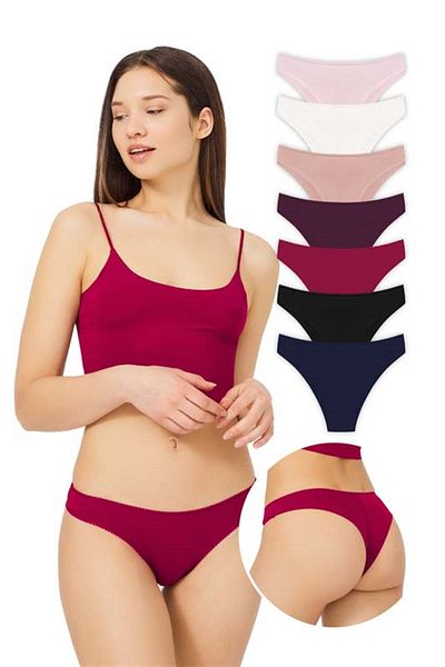 Cottonhill Chiloți brazilian din bumbac Basic, pachet de 7