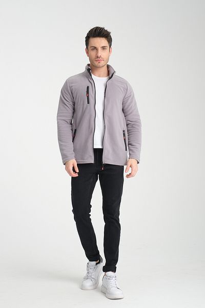 KAPHONE Unisex Fleece Full Zipper 3 Pocket Fleece Jacket