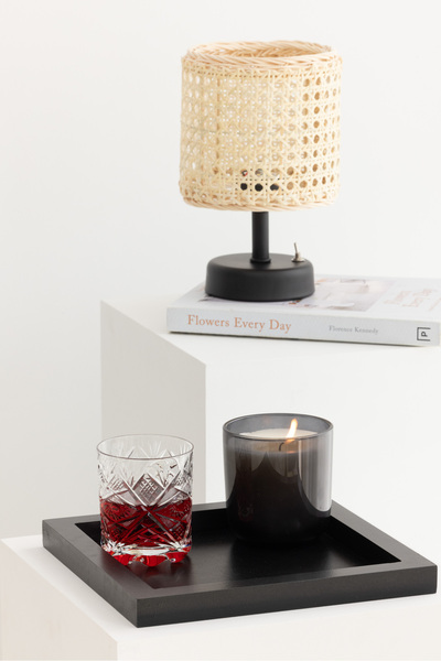 Maison Avf Black Square Wooden Tray - 24x24 Cm Decoration Organizer