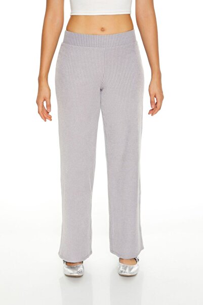 Forever 21 Ribana Mid-Rise Wide-Leg Pantolon