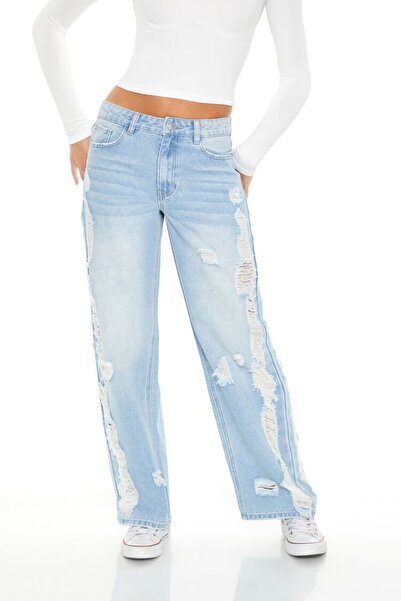 Forever 21 Mid-Rise Baggy Jean Pantolon