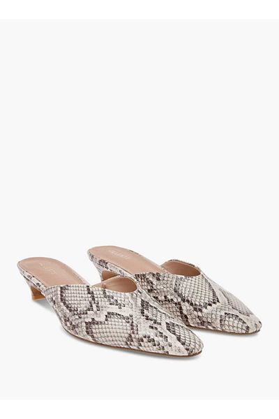 Celeste Women's Animal Print Slip-On Mules with Kitten Heels