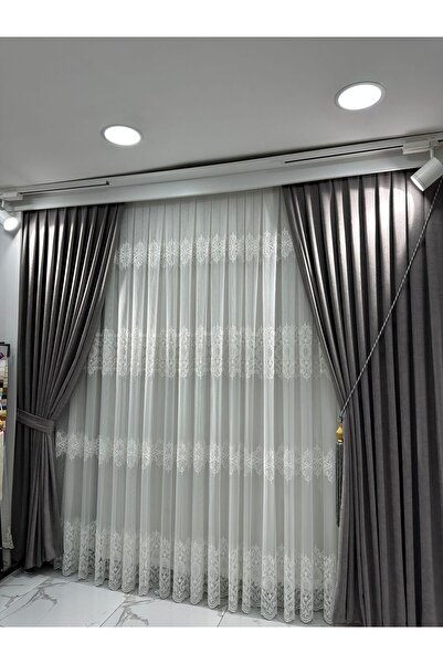 beatiful Tulle Curtain Patterned Embroidery Fabric 1/3 Firm Pleated No Wrinkle Ironing Desire Heavy Weight