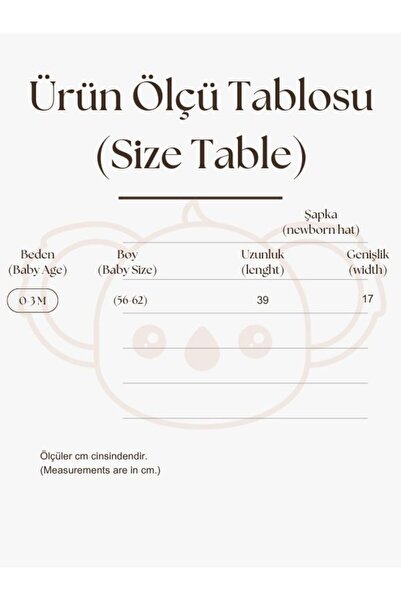 OhlalaKoala 3lü Yenidoğan Nakışlı Şapka Model 3