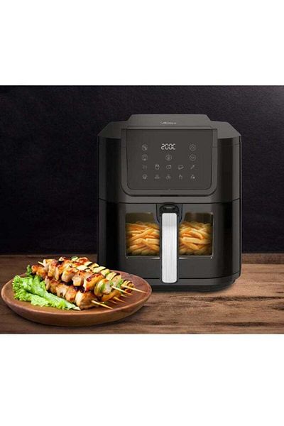 Badraig Air Fryer 8 Liter Slim XL Digital  With Clear Window 10 Presets  8 L 1700 W Black