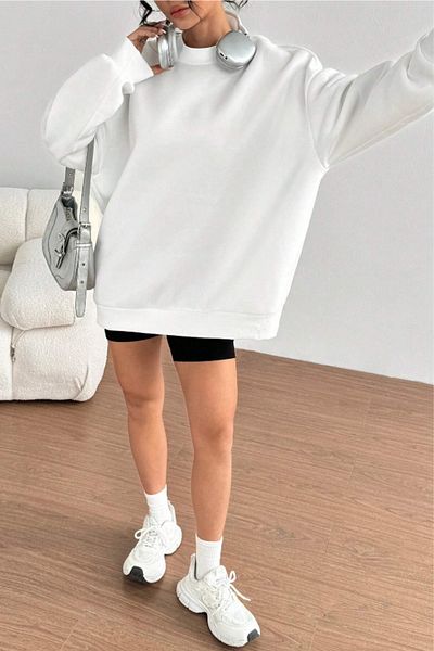 Tarz Cool Γυναικείο φούτερ με λαιμόκοψη Basic Oversize