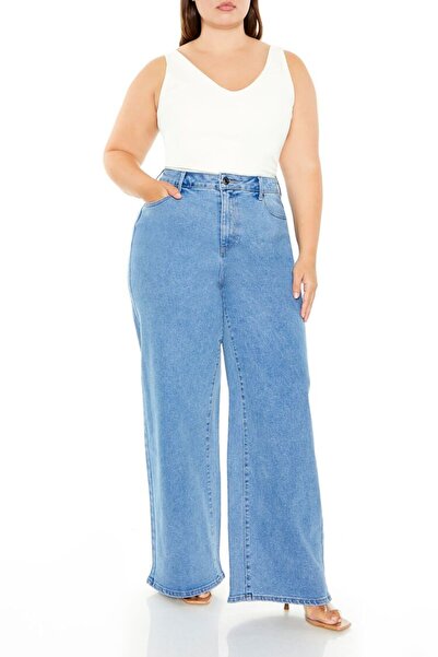 Forever 21 Plus Size Wide-Leg Jean Pantolon