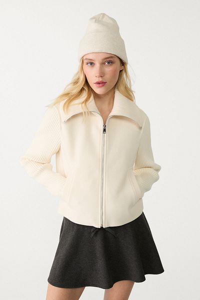 Stradivarius سترة محبوكة ناعمة متباينة الألوان