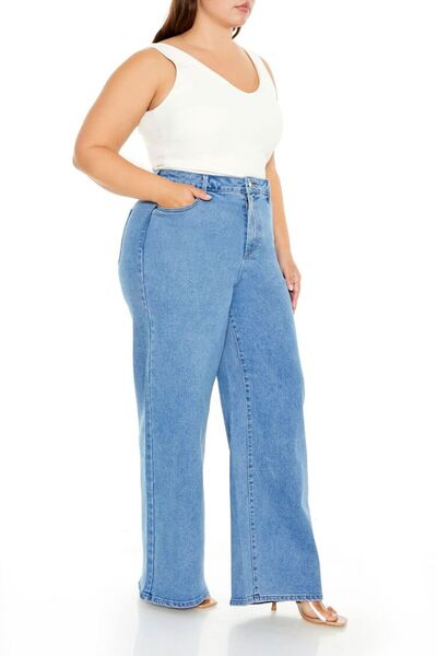 Forever 21 Plus Size Wide-Leg Jean Pantolon