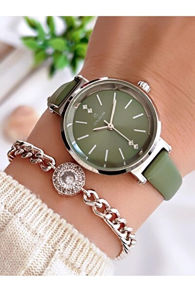 Coliseum Leather Band Vintage Series Women's Wrist Watch+Bracelet with Gift Cl8368.Bm2