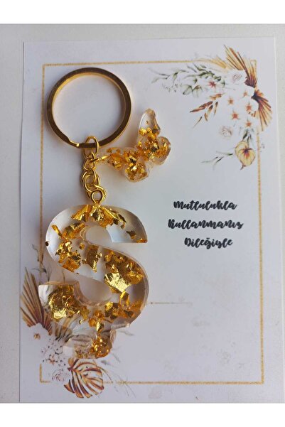 demirbasavm سلسلة مفاتيح مصنوعة يدويًا بحروف EPOXY S