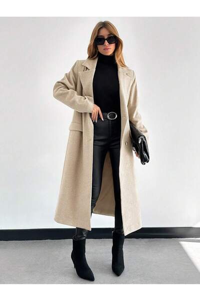 Mixlayt döğmeli kaşe manto kaban