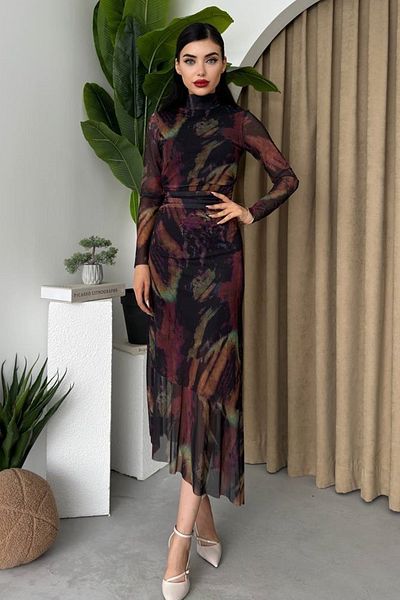barış sülün lovebox Rochie de seară midi, cu model de cravată, căptușită din tul, cu spatele decoltat, 292