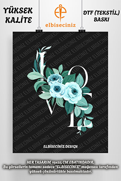 VİZYON İKRA طباعة نسيج DTF مميزة تحت عنوان "LOVE". يمكن لصقه بسهولة بالكي