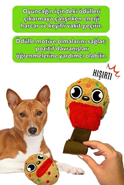 Havhav HavHavCafe 2'li Köpek Oyuncak Seti Vikvikli Kahve ve Mama Saklamalı Kurabiye Peluş Köpek Oyuncakları