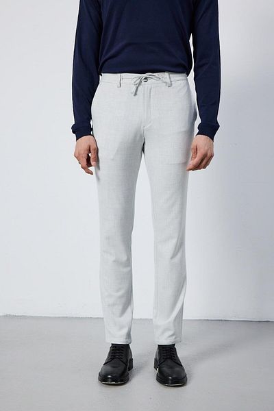 odelon Men's Slim Fit Elastic Waist Drawstring Zippered Lycra Casual Gray Jogger Pants