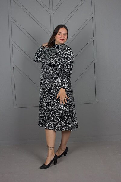 Truva XXL Φόρεμα με λουλουδάτο σχέδιο από κρεπ μεγάλου μεγέθους