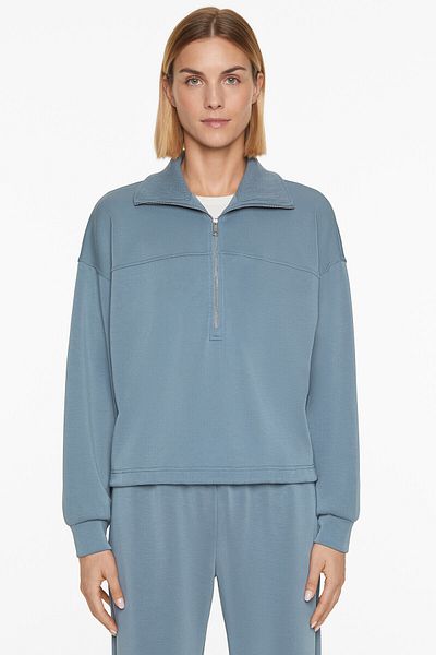 Oysho Half-zip sweatshirt with brushed modal