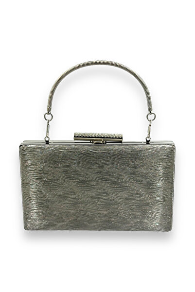 MidStore Geantă elegantă de seară de culoare neagră cu model laserat, potrivi...