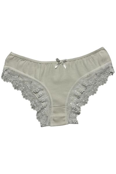 Gizli Butik Women's Lace Detailed Cotton Bikini Panties Ecru