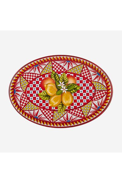 CHIARA ALESSI Portofino Red Melamine Service Plate 50 Cm