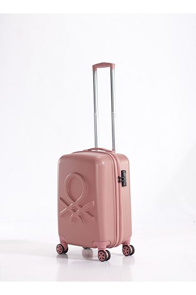 United Colors of Benetton 24" Checked Luggage Trolley, Traveling Bag, Rose Gold