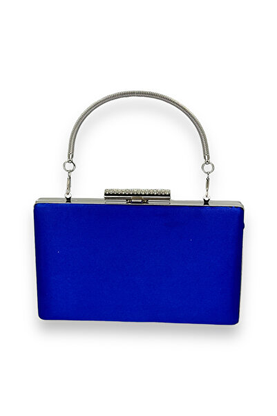 MidStore Cobalt Blue Color Satin Crystal Stone Evening Dress Bag Evening Bag ...