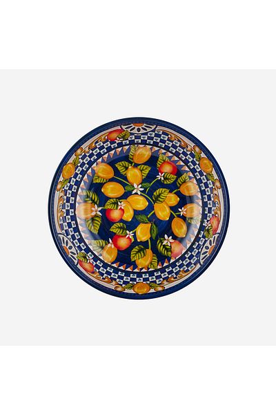 CHIARA ALESSI Portofino Blue Melamine Pit Plate 20 Cm