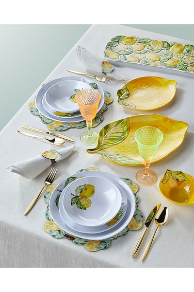 CHIARA ALESSI Capri White Melamine Pit Plate 20 Cm