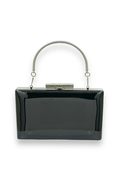 Wedding Fashion Piele lacuita cu oglinda neagra - clutch pentru rochie de sea...