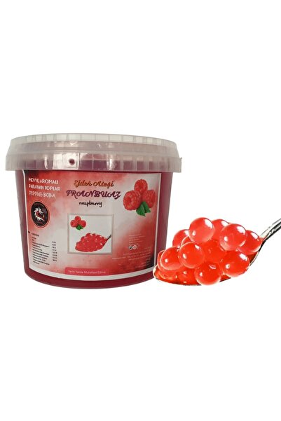 Ejder Ateşi Frambuaz Aromalı Bubble Tea Incileri 1000 Gr.-popping Boba-bubble...
