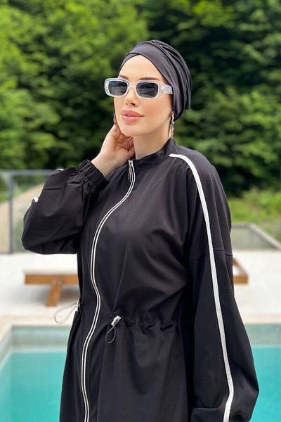 Remsa Mayo Hijab μαγιό - Αθλητικά, Lycra, Πλήρως καλυμμένα, Maddie 4581, Μαύρο