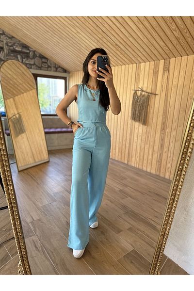 caddstore Art.Baby Blue Palazzo Suit