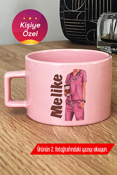 Hedizu Kişiye Özel Hemşire Pastel Fincan Pembe Tıp Bayramı Hediyesi O8Y A8Y