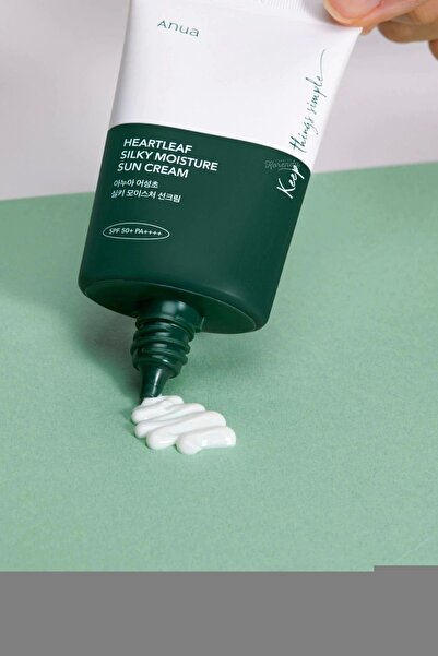 ANUA Heartleaf Silky Moisture Sun Cream Cildi Sakin Tutan Ipeksi Dokulu Güneş Kremi 50ml