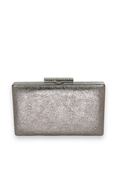 Wedding Fashion Model de cristal de platină din piele mată cu mâner metalic G...