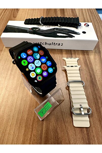 NİRVANA TEKNOLOJİ ELEKTRONİK WATCH800  ULTRA +  AKILLI SAAT TÜM CİHAZLARLA UYUMLU 2 KORDON BLUETOOT TÜRKÇE MENÜ 2025 SÜRÜM SİYAH