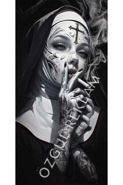 ÖZGÜL REKLAM Rahibe Araç Kapı Direk Kaplama 50x25 CM 2 ADET / Dijital Baskı / Araba Kapı Direk Kaplama